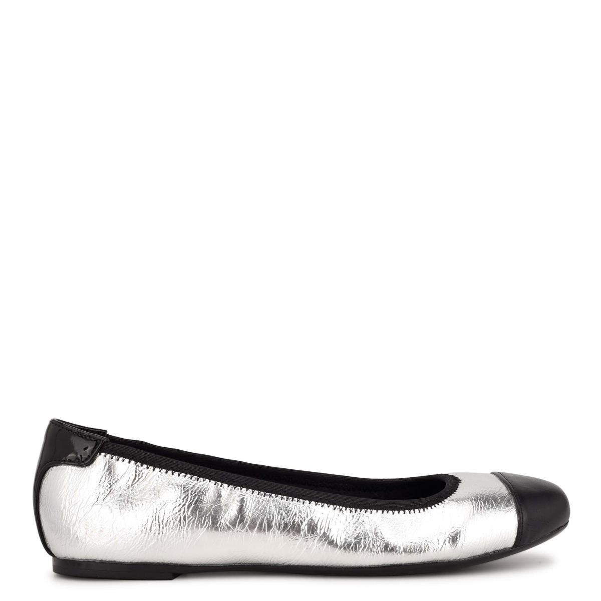 Dámské Baleríny Nine West Capted Ballet Stříbrné | 7096EMHXV