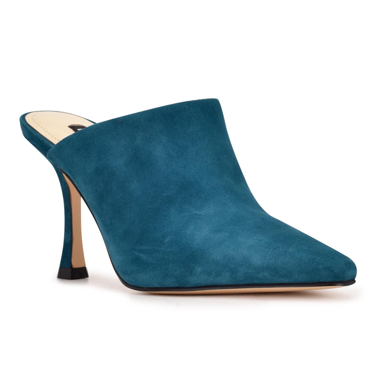 Dámské Boty Mules Nine West Ciao Heel Tyrkysové | 8045RBSDC