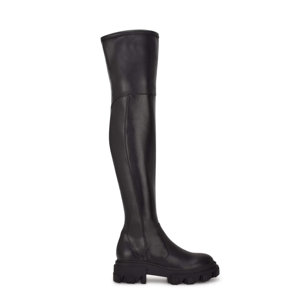 Dámské Boty Nine West Cellie Over the Knee Lug Sole Černé | 1572IFLNQ