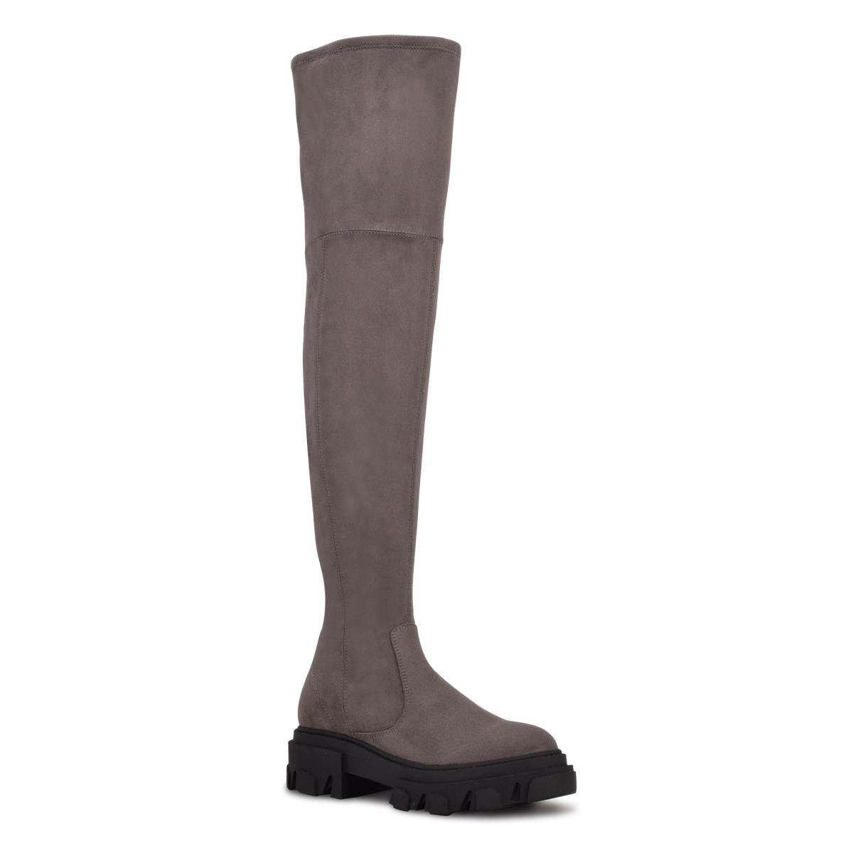 Dámské Boty Nine West Cellie Over the Knee Lug Sole Šedé | 4789JCEFV