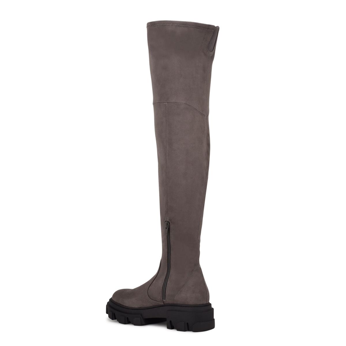 Dámské Boty Nine West Cellie Over the Knee Lug Sole Šedé | 4789JCEFV