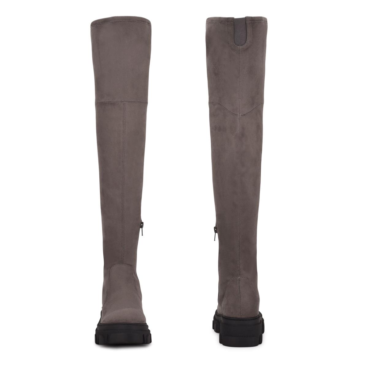 Dámské Boty Nine West Cellie Over the Knee Lug Sole Šedé | 4789JCEFV