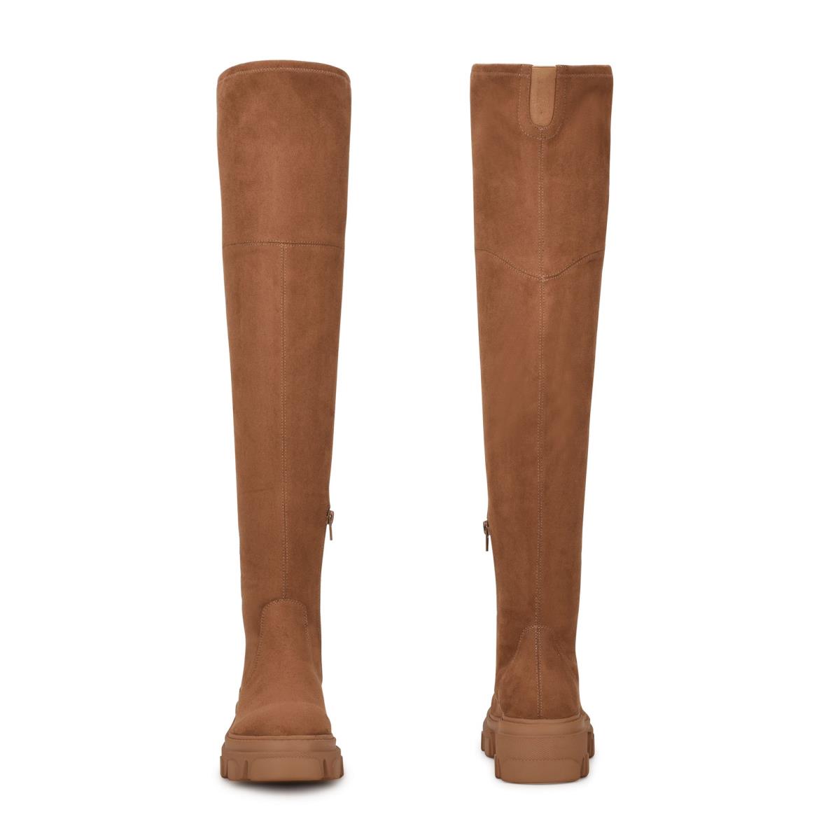 Dámské Boty Nine West Cellie Over the Knee Lug Sole Hnědé | 9283OTFZK