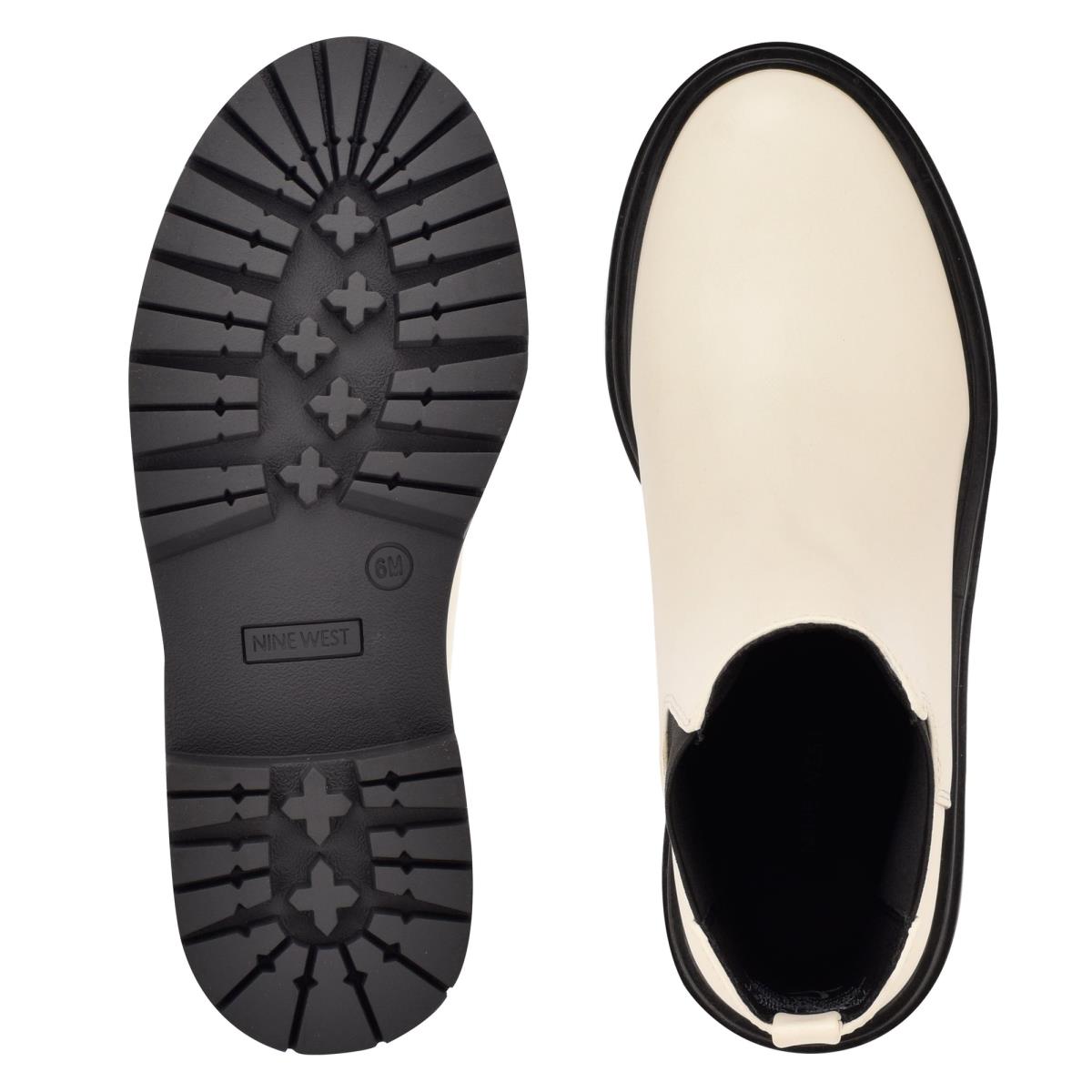 Dámské Boty Nine West Saleema Chelsea Lug Sole Bílé | 7358QHFMU