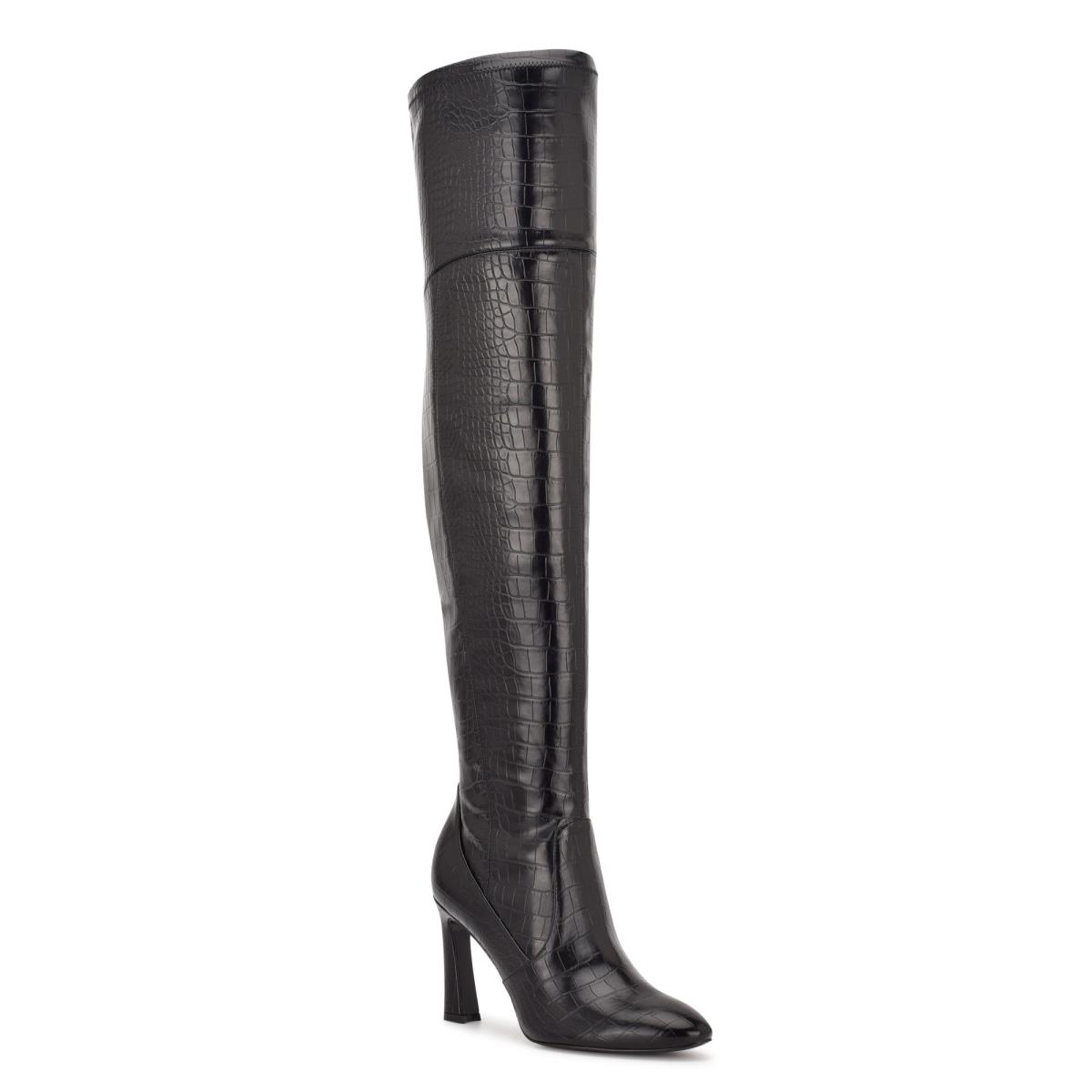 Dámské Boty Nine West Sizzle Over The Knee Heel Černé | 9014ZEOLM