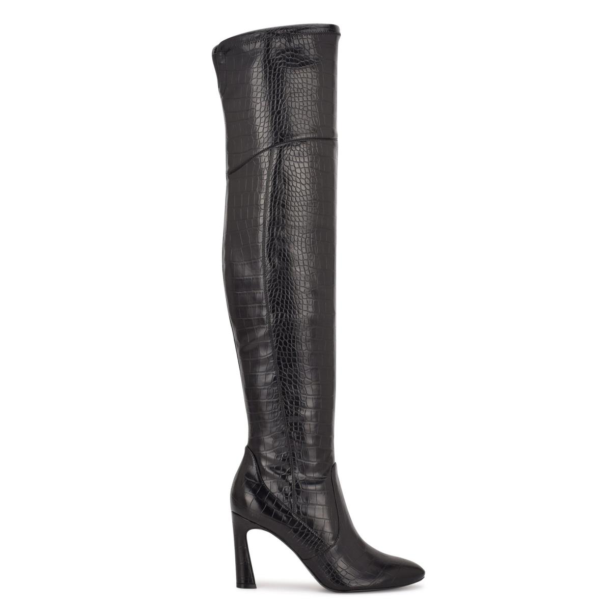 Dámské Boty Nine West Sizzle Over The Knee Heel Černé | 9014ZEOLM