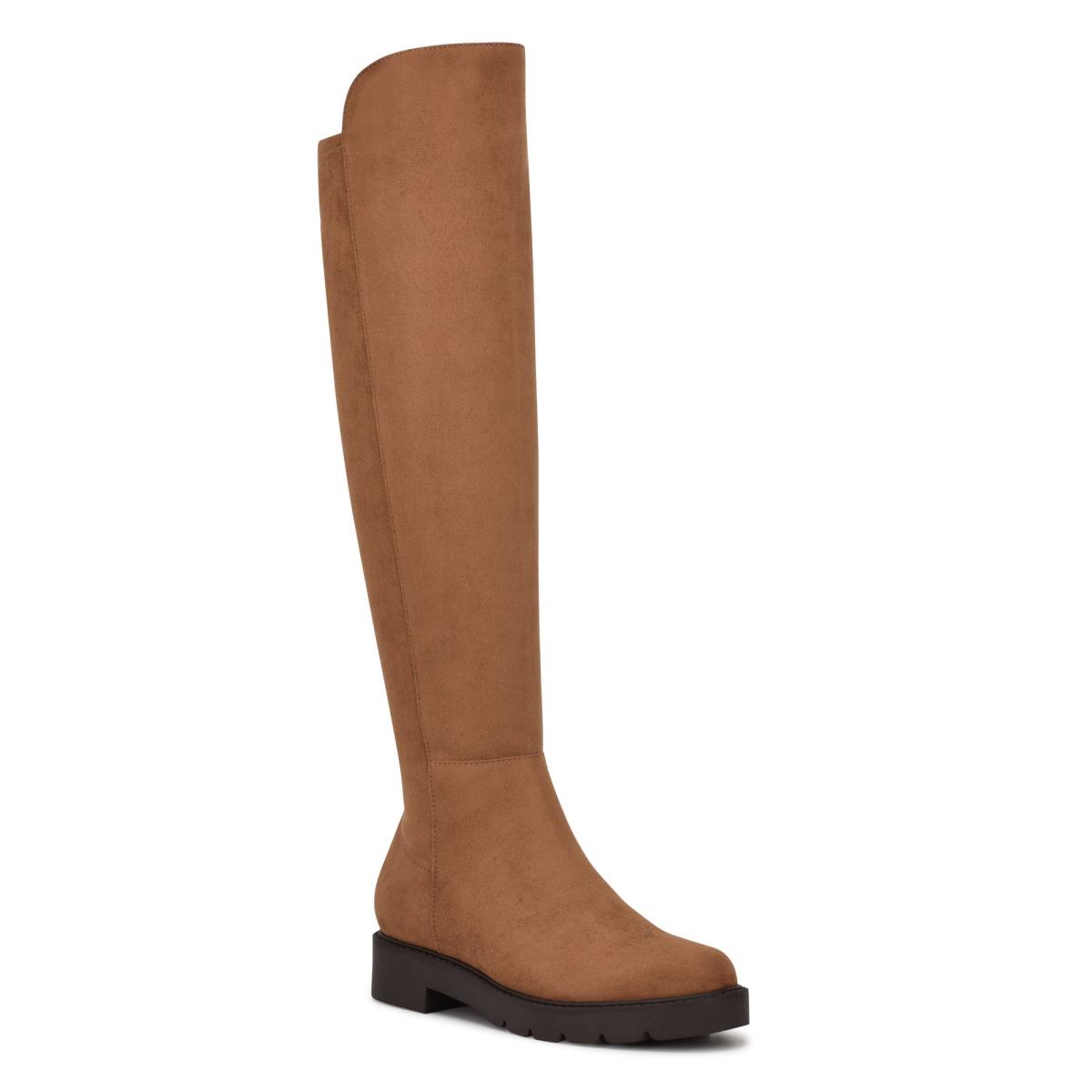 Dámské Boty Nine West Tread Over The Knee Lug Sole Hnědé | 6351OLJWQ