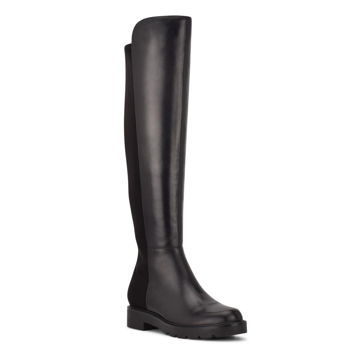 Dámské Boty Nine West Tread Over The Knee Lug Sole Černé | 7018JBICM