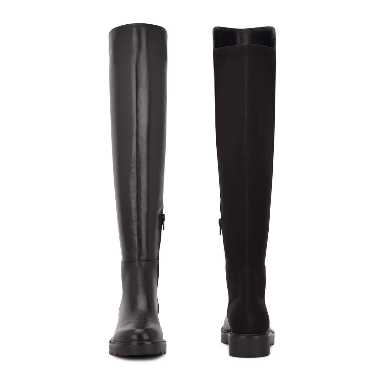 Dámské Boty Nine West Tread Over The Knee Lug Sole Černé | 7018JBICM