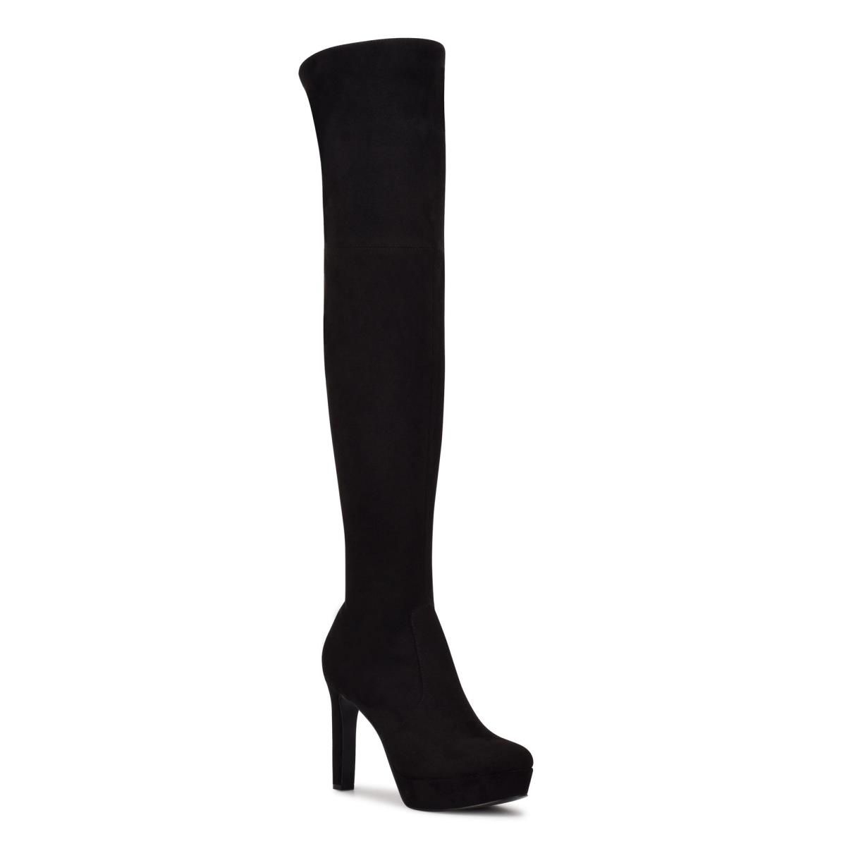 Dámské Boty na Platformy Nine West Gotcha Široké Calf Over the Knee Černé | 2475LBKXY