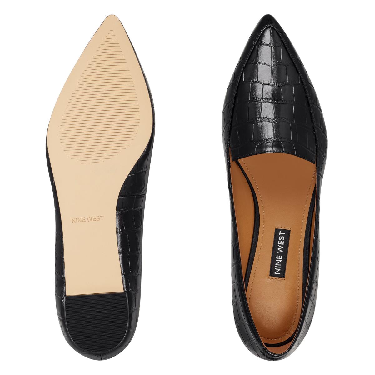 Dámské Flats Nine West Abay Smoking Černé | 4803IYZND