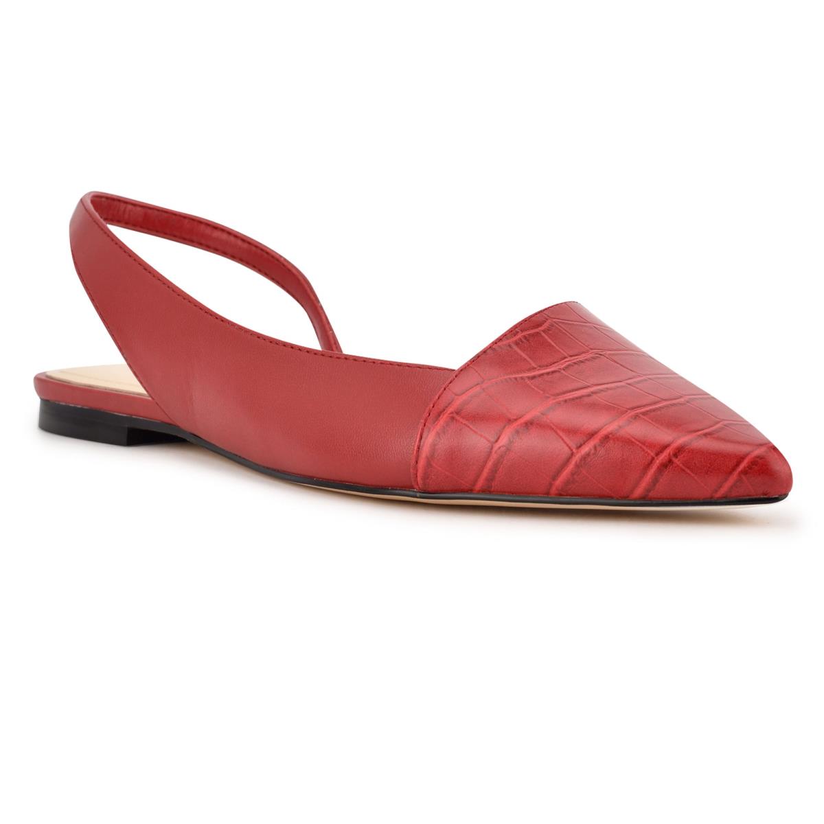 Dámské Flats Nine West Beads Slingback Pointy Špicí Červené Červené | 1860IAWEB