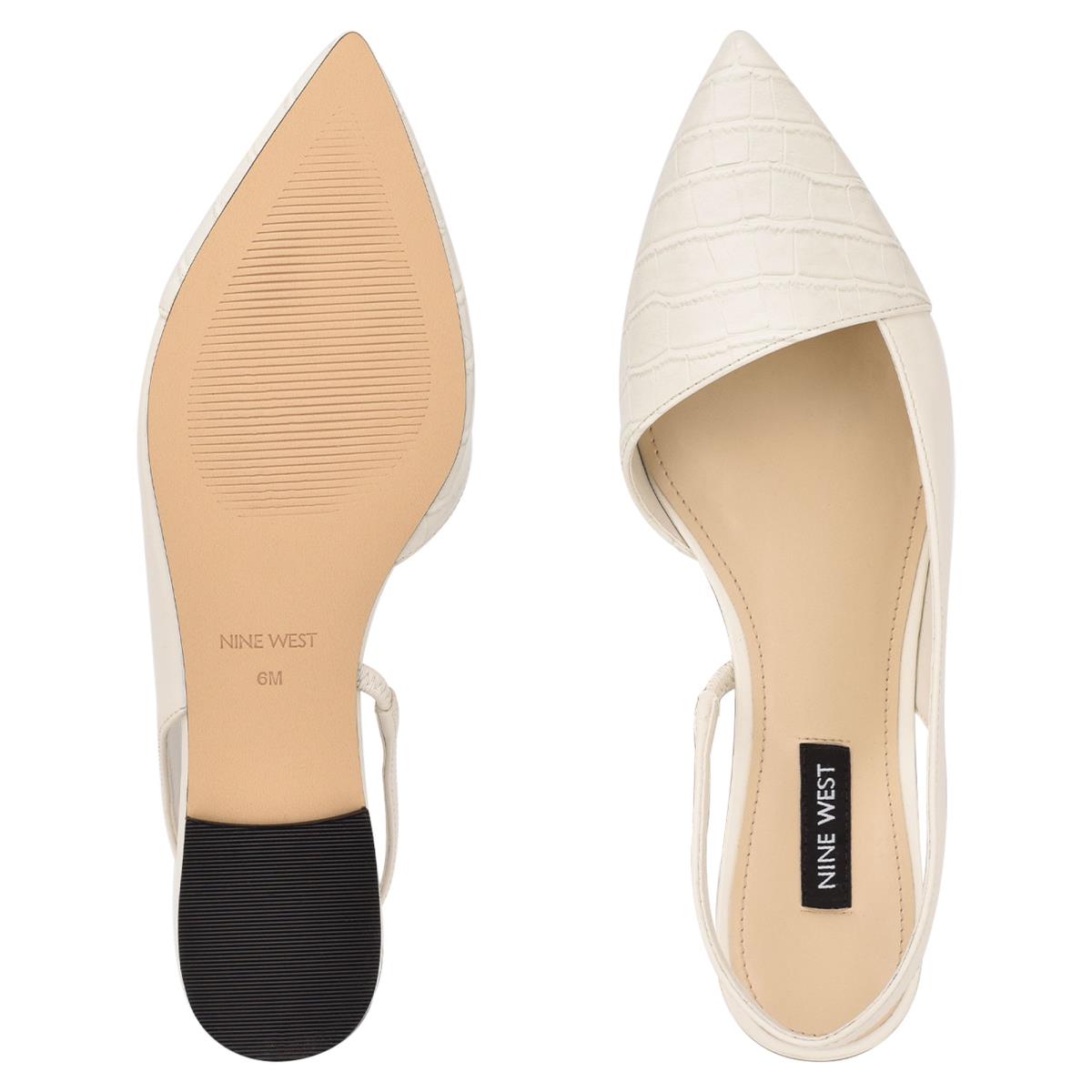 Dámské Flats Nine West Beads Slingback Pointy Špicí Béžový Krém | 8741WTFZC