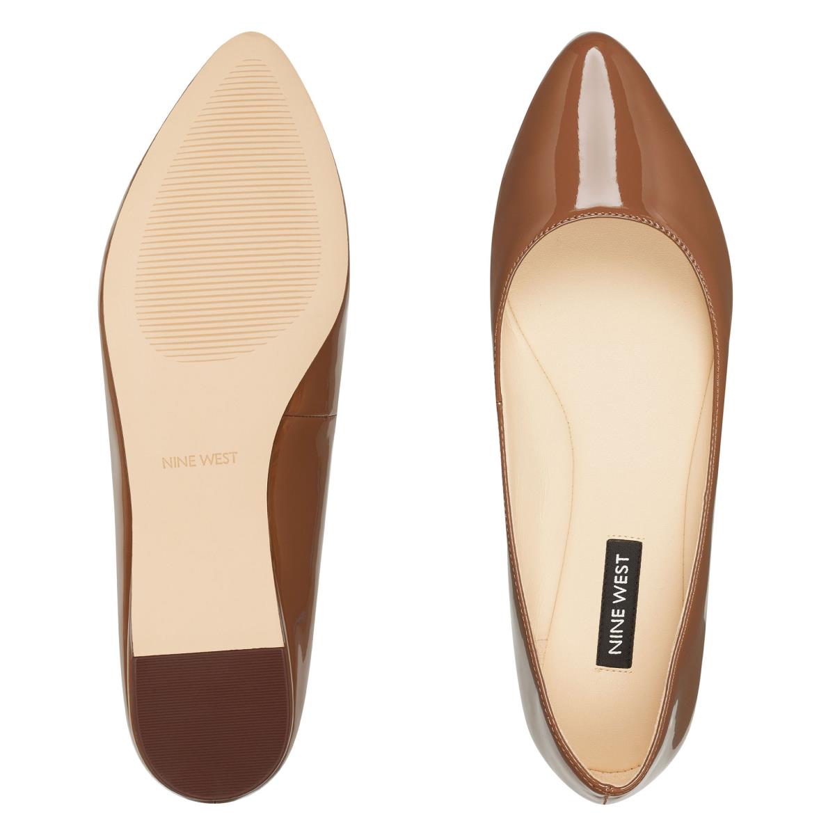 Dámské Flats Nine West Speakup Almond Špicí Tmavě Béžový | 0412YFKSL