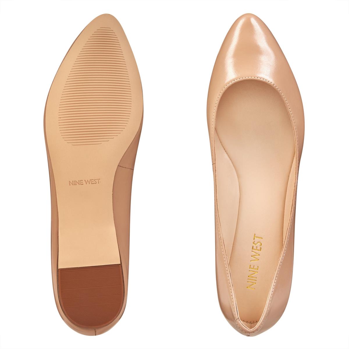 Dámské Flats Nine West Speakup Almond Špicí Béžový | 7605ARKOB