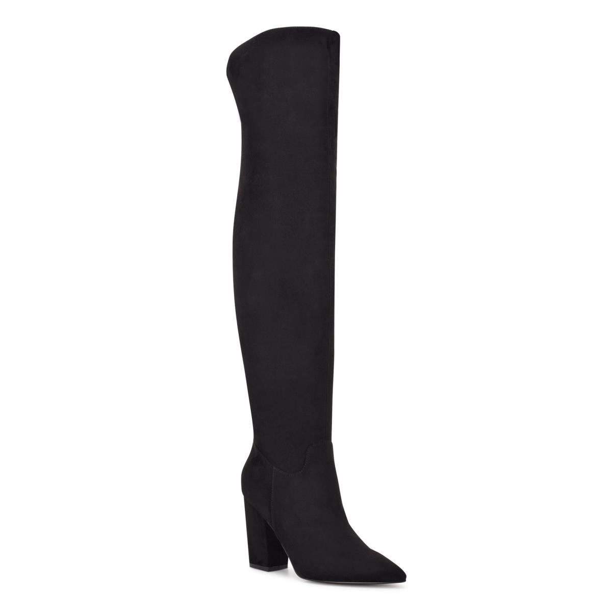 Dámské Kozačky na Podpatku Nine West Goforit Over The Knee Černé | 3482NSJFD