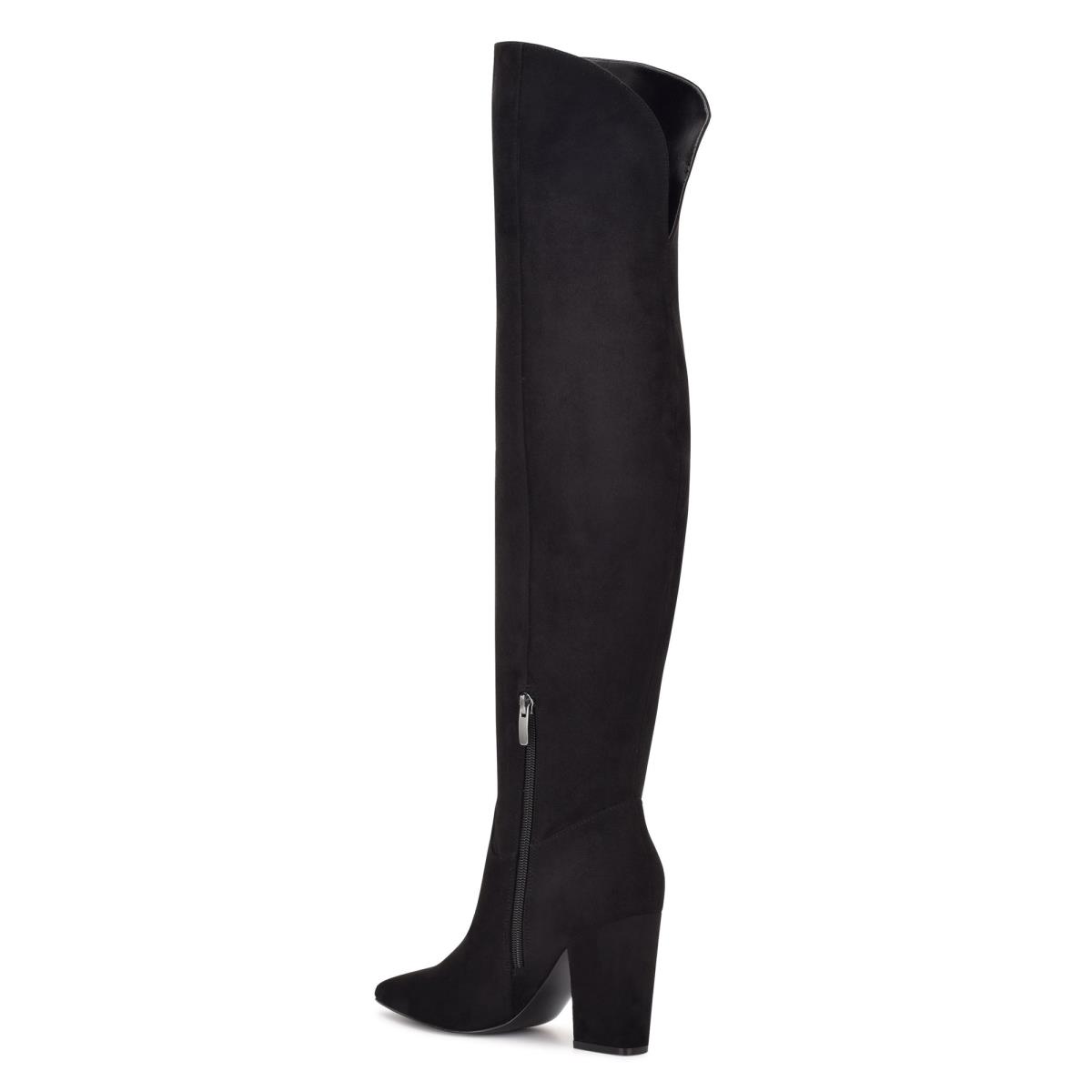 Dámské Kozačky na Podpatku Nine West Goforit Over The Knee Černé | 3482NSJFD