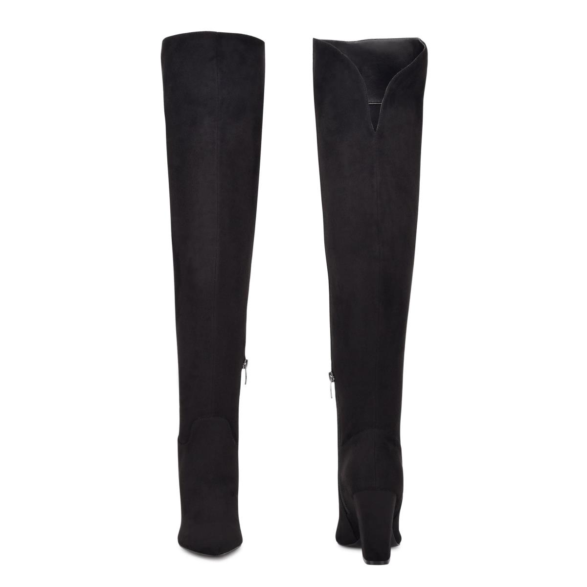 Dámské Kozačky na Podpatku Nine West Goforit Over The Knee Černé | 3482NSJFD