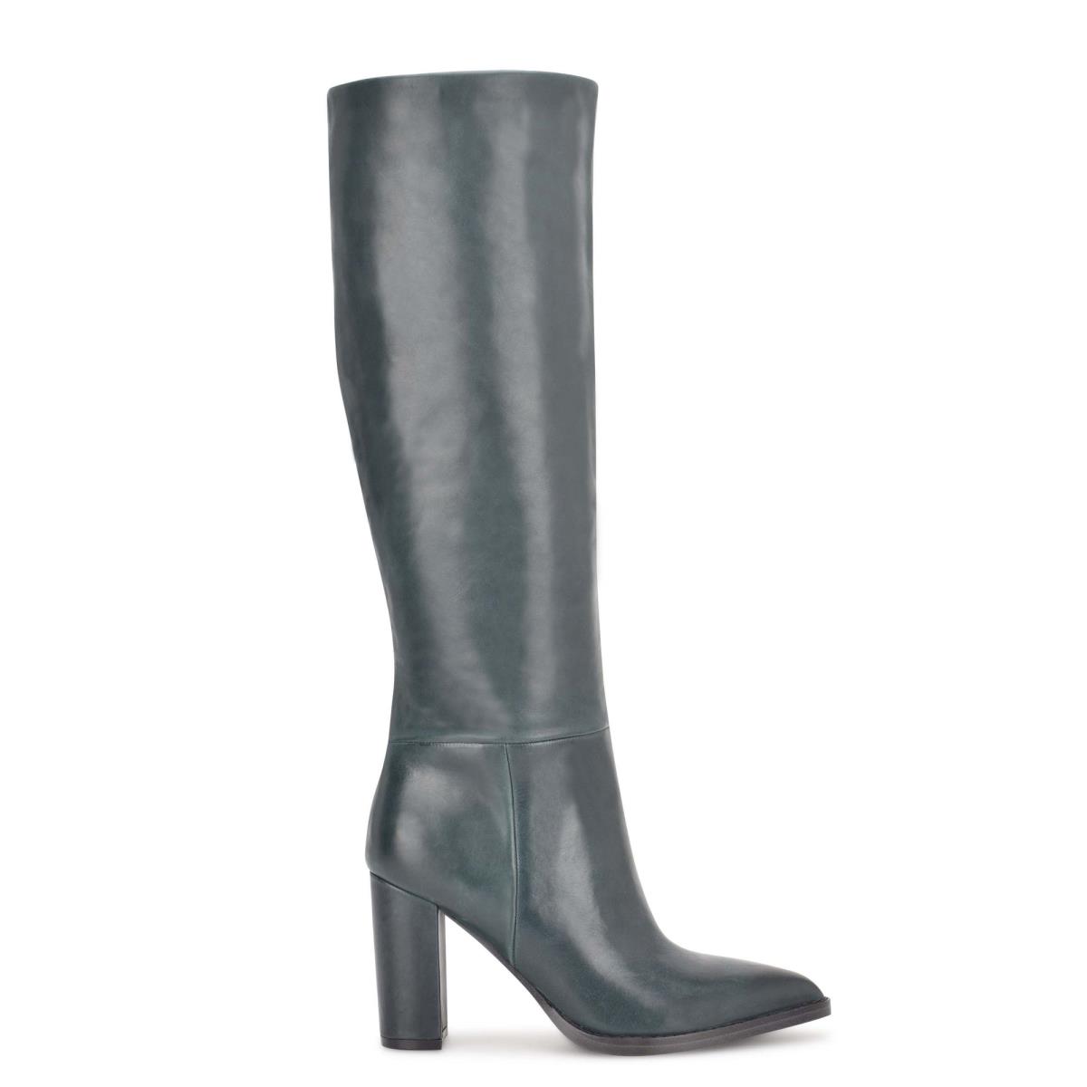 Dámské Kozačky na Podpatku Nine West Hiya Obsidian | 4915UYOQE