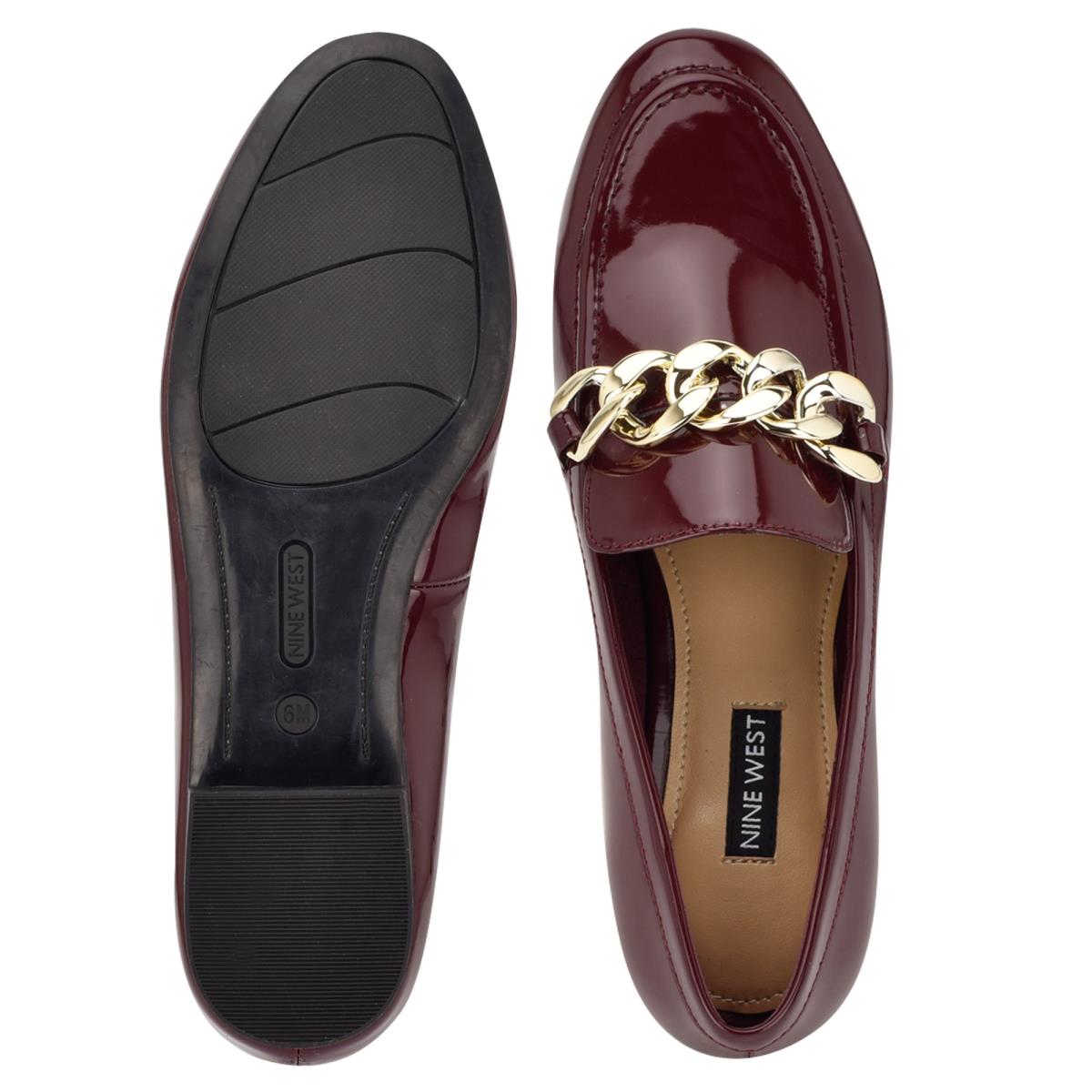 Dámské Loafers Nine West Chain Slip-On Červené | 8014QXPRT