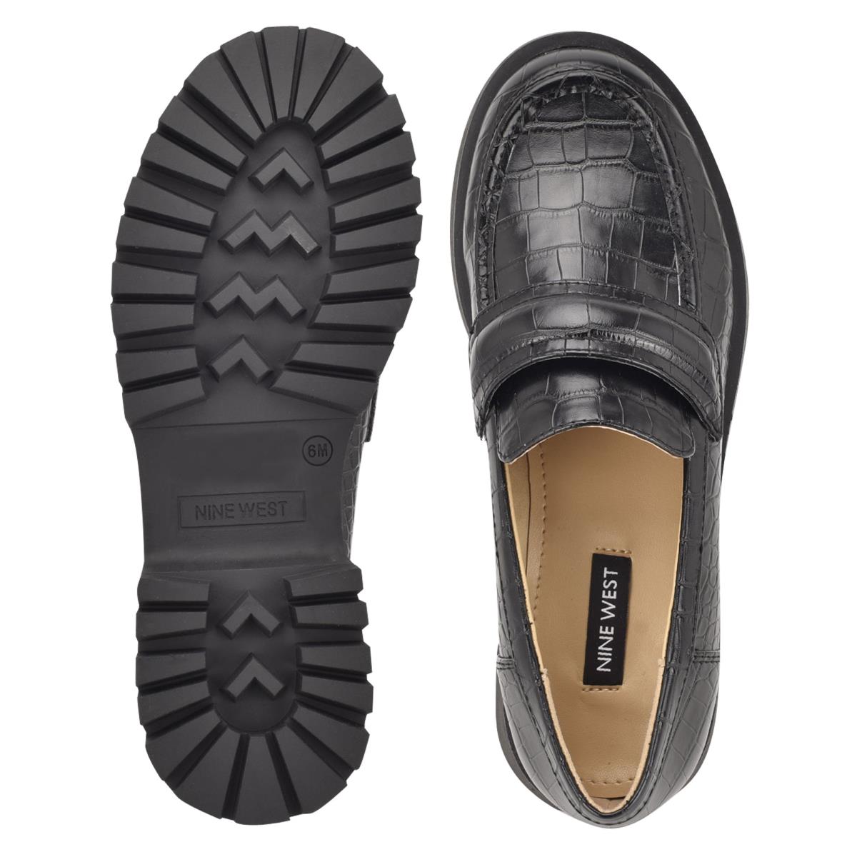 Dámské Loafers Nine West Garren Lug Sole Černé | 1847AGMSU