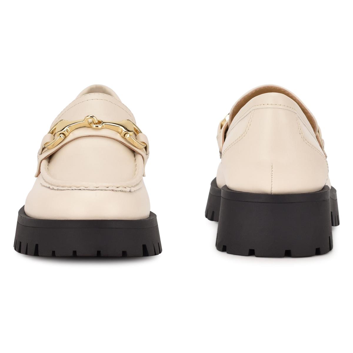 Dámské Loafers Nine West Gonehme Lug Sole Krém | 2573CMXNO