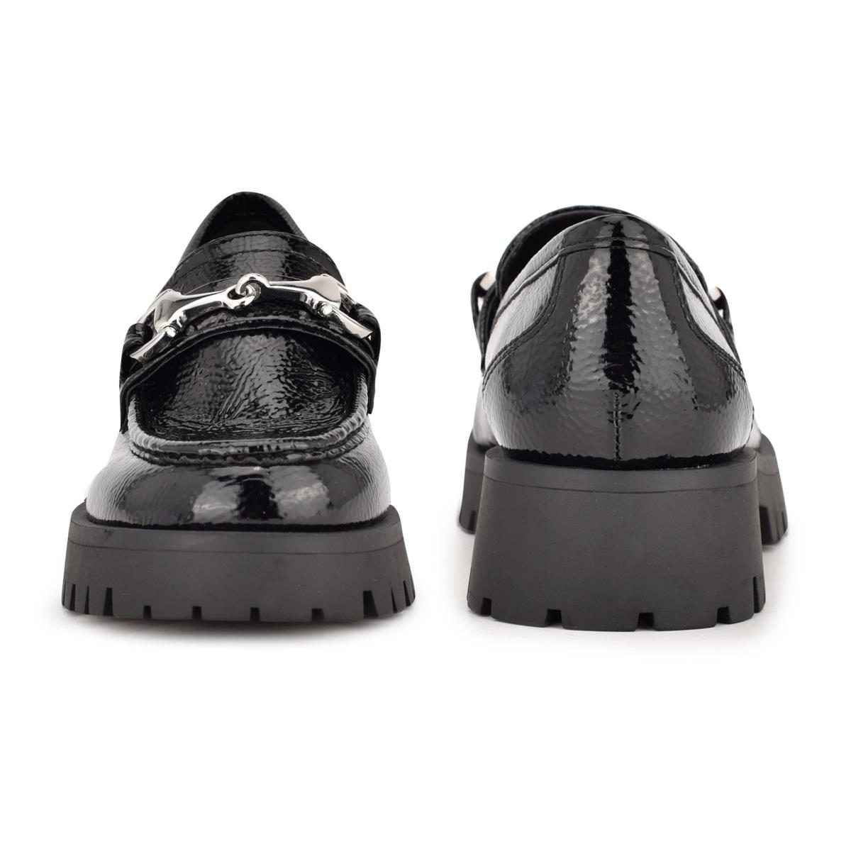 Dámské Loafers Nine West Gonehme Lug Sole Černé | 7816WFRTX