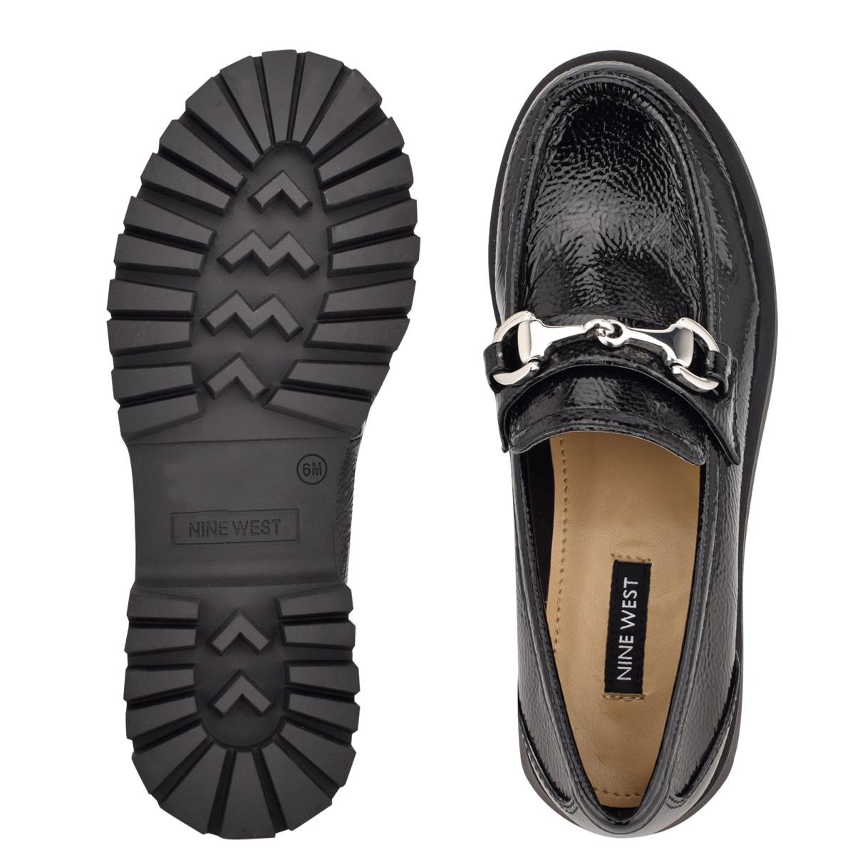 Dámské Loafers Nine West Gonehme Lug Sole Černé | 7816WFRTX