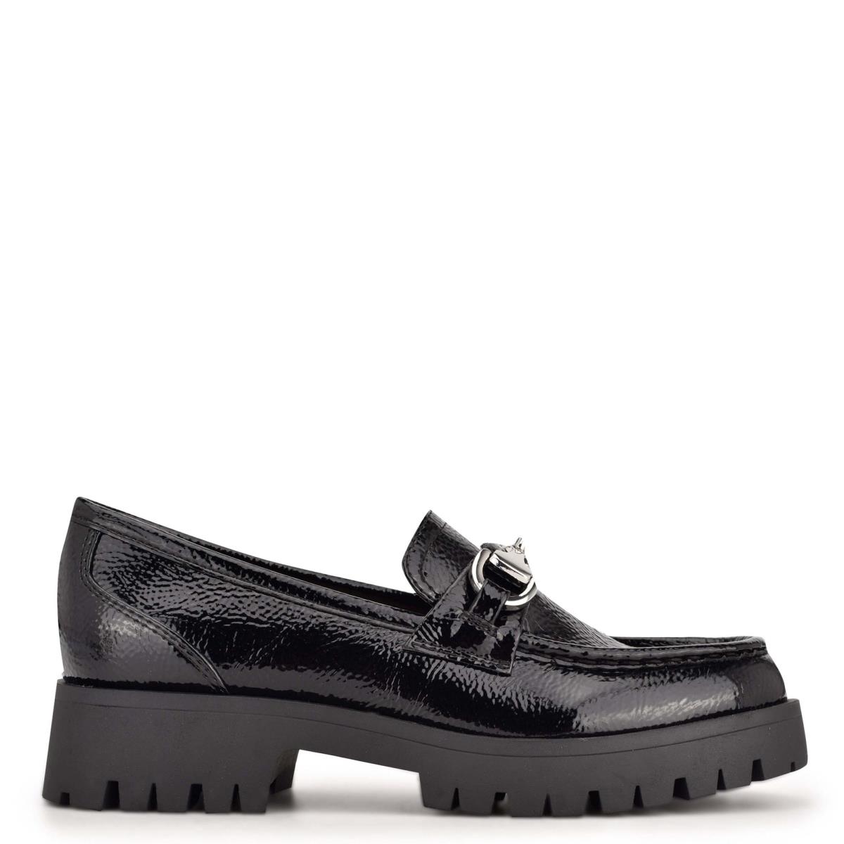 Dámské Loafers Nine West Gonehme Lug Sole Černé | 7816WFRTX