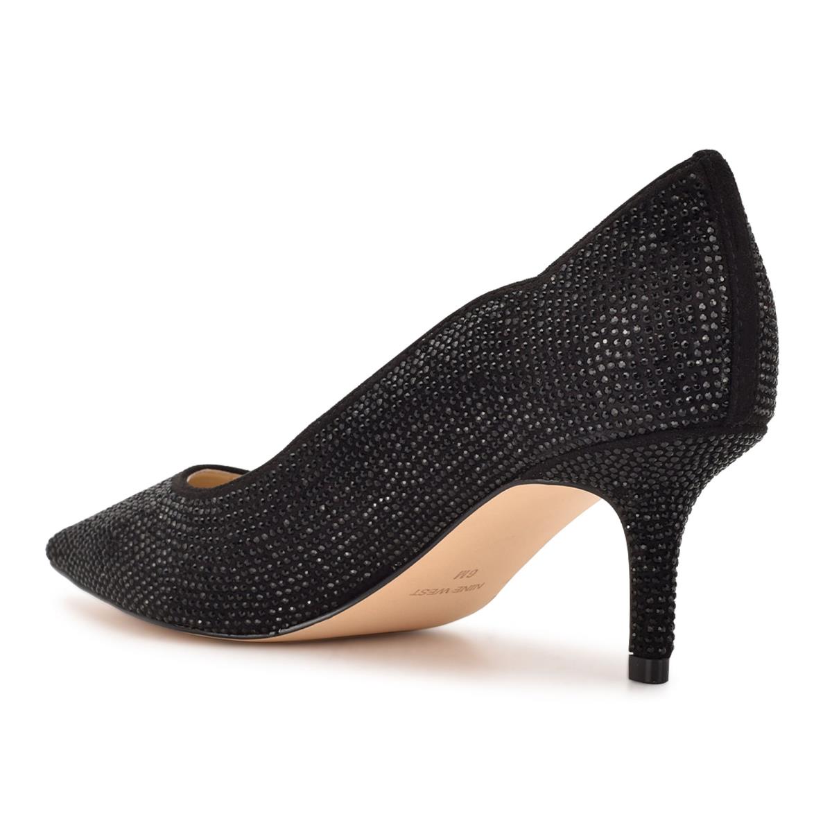 Dámské Lodičky Nine West Abaline Rhinestone Pointy Špicí Černé | 6012ERVXU