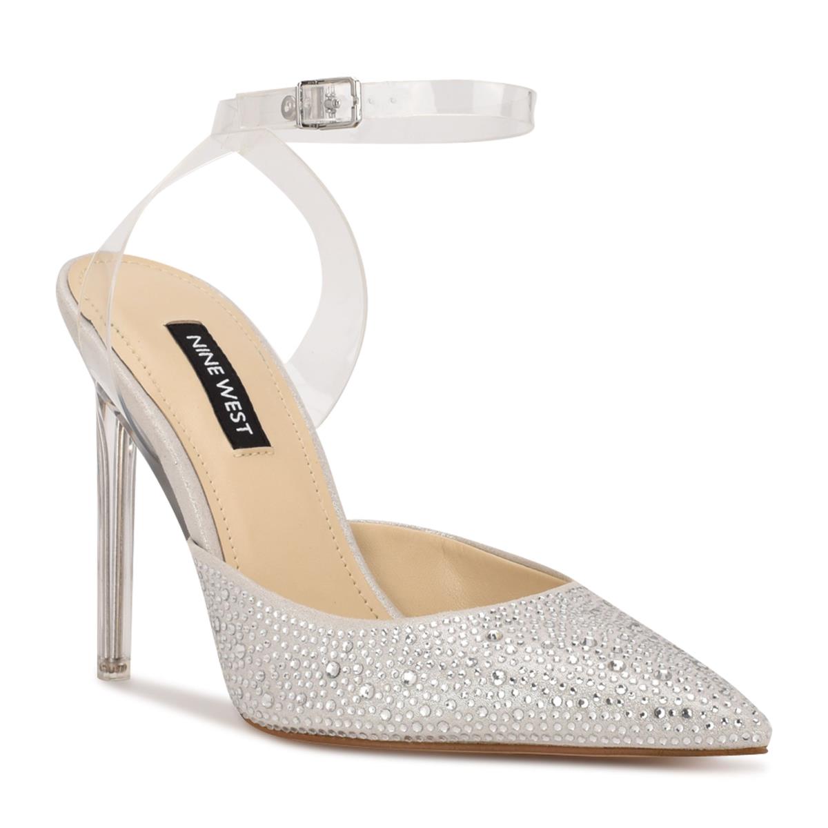 Dámské Lodičky Nine West Sparkel Ankle Páskové Bílé | 9480VJNOD