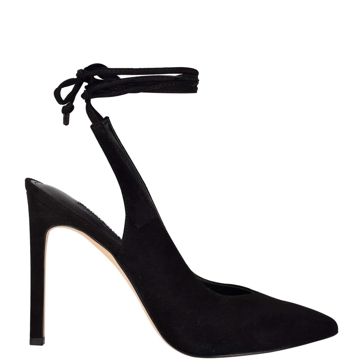 Dámské Lodičky Nine West Talon Ankle Wrap Šaty Černé | 4153FWURV