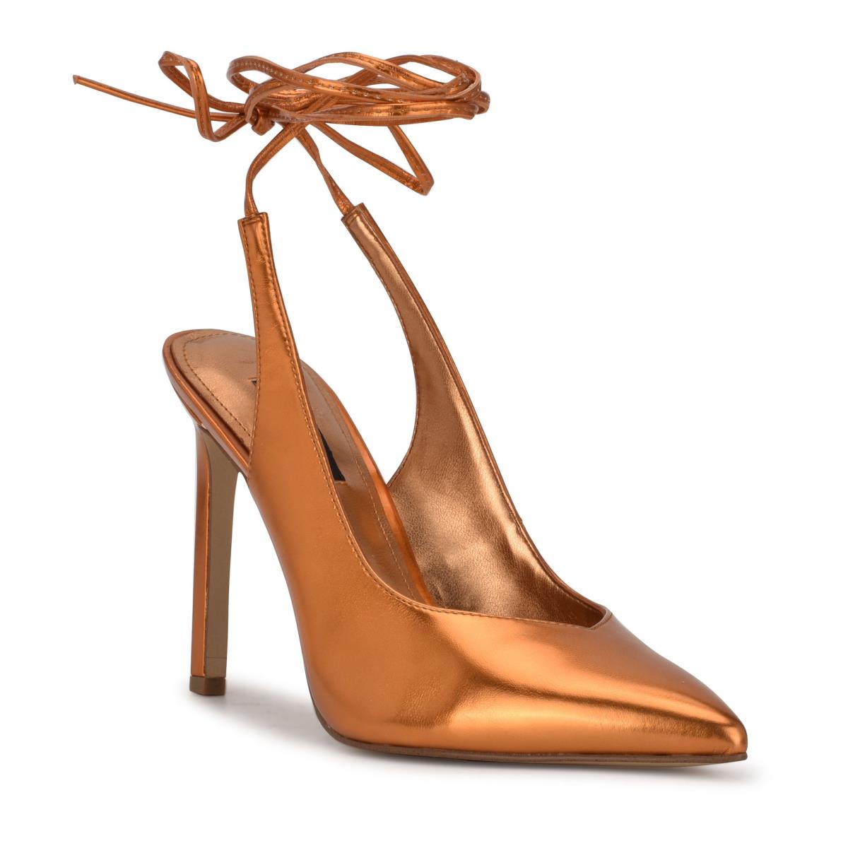 Dámské Lodičky Nine West Talon Ankle Wrap Šaty Oranžové | 8201XLIAB