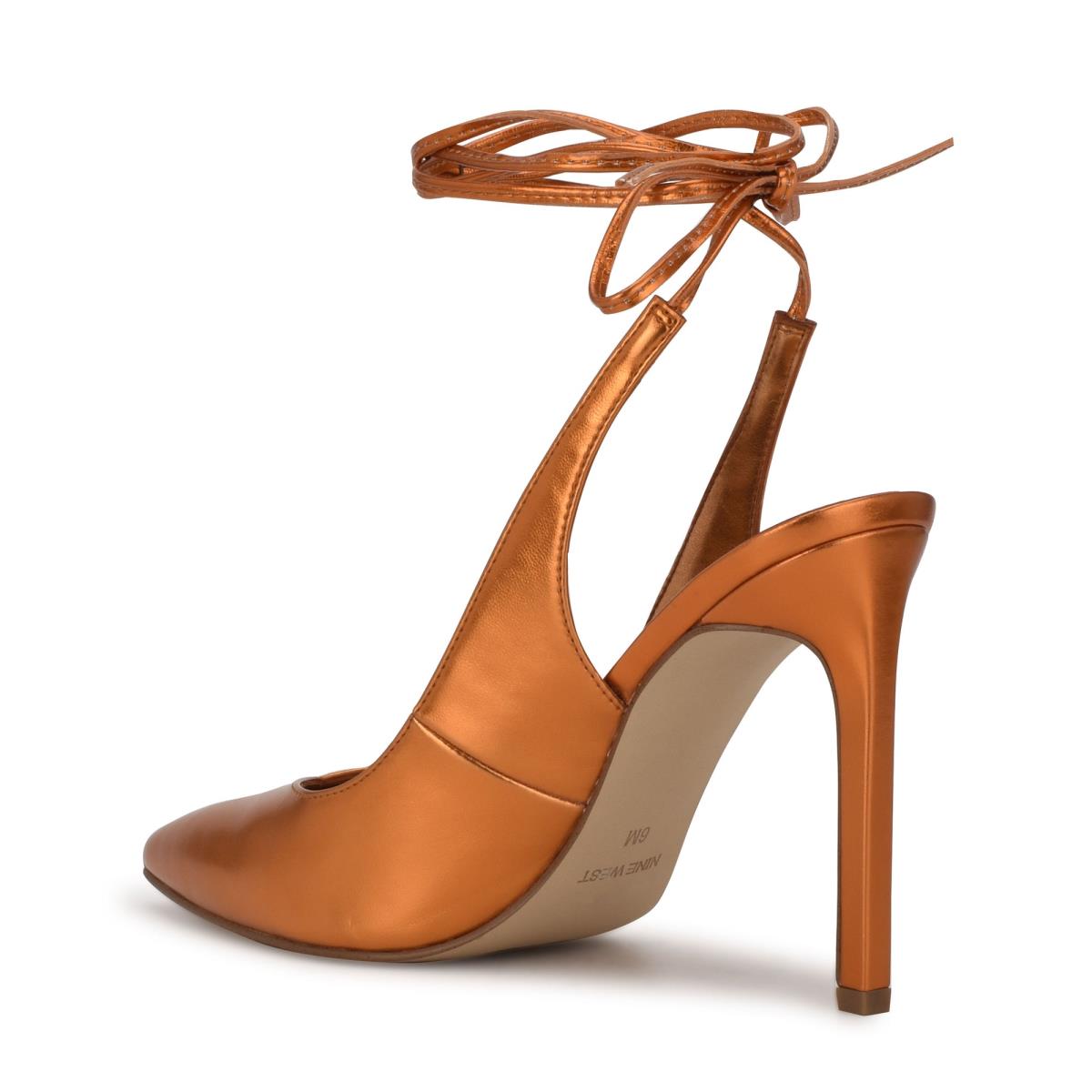 Dámské Lodičky Nine West Talon Ankle Wrap Šaty Oranžové | 8201XLIAB