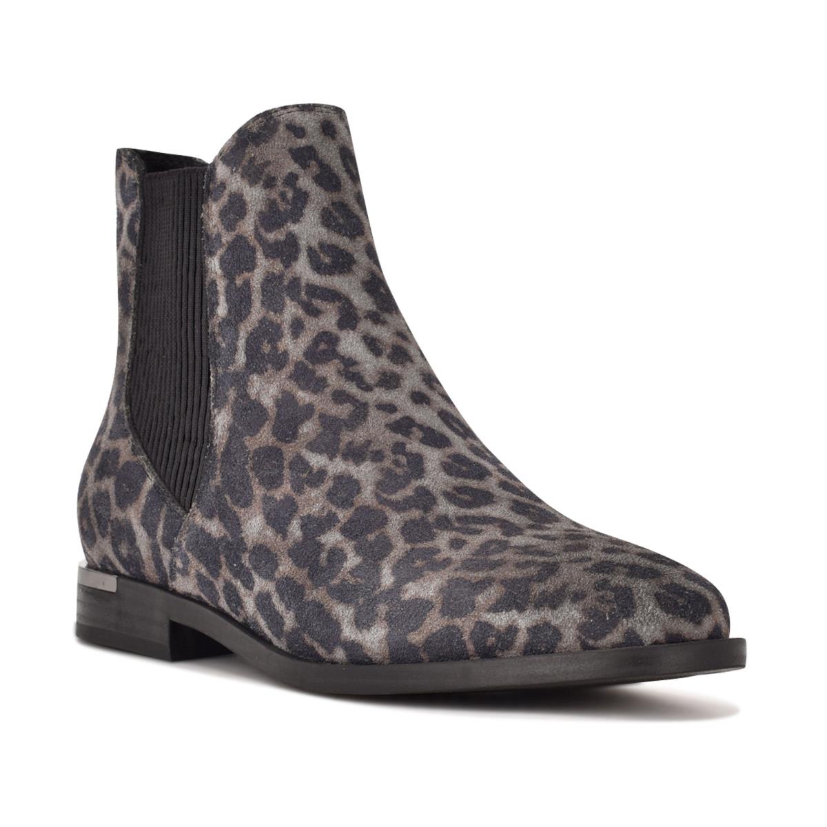 Dámské Nízké Kozačky Nine West Agate Chelsea Šedé Leopard | 3962ACGMF