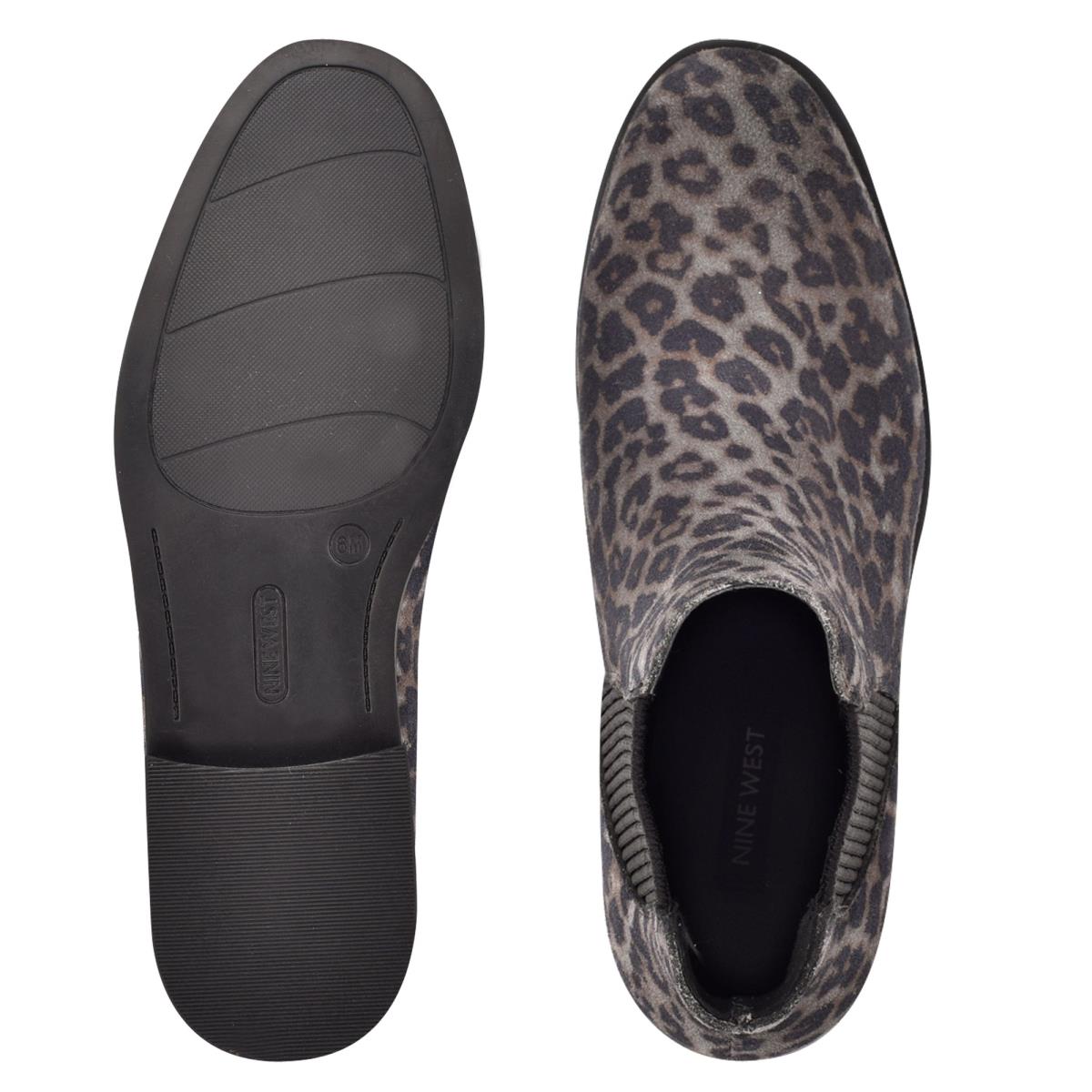 Dámské Nízké Kozačky Nine West Agate Chelsea Šedé Leopard | 3962ACGMF