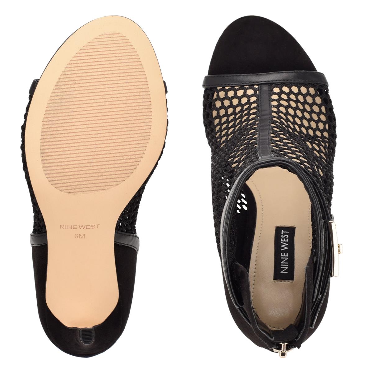 Dámské Nízké Kozačky Nine West Ididit Mesh Peep Špicí Černé | 4321GHYLP