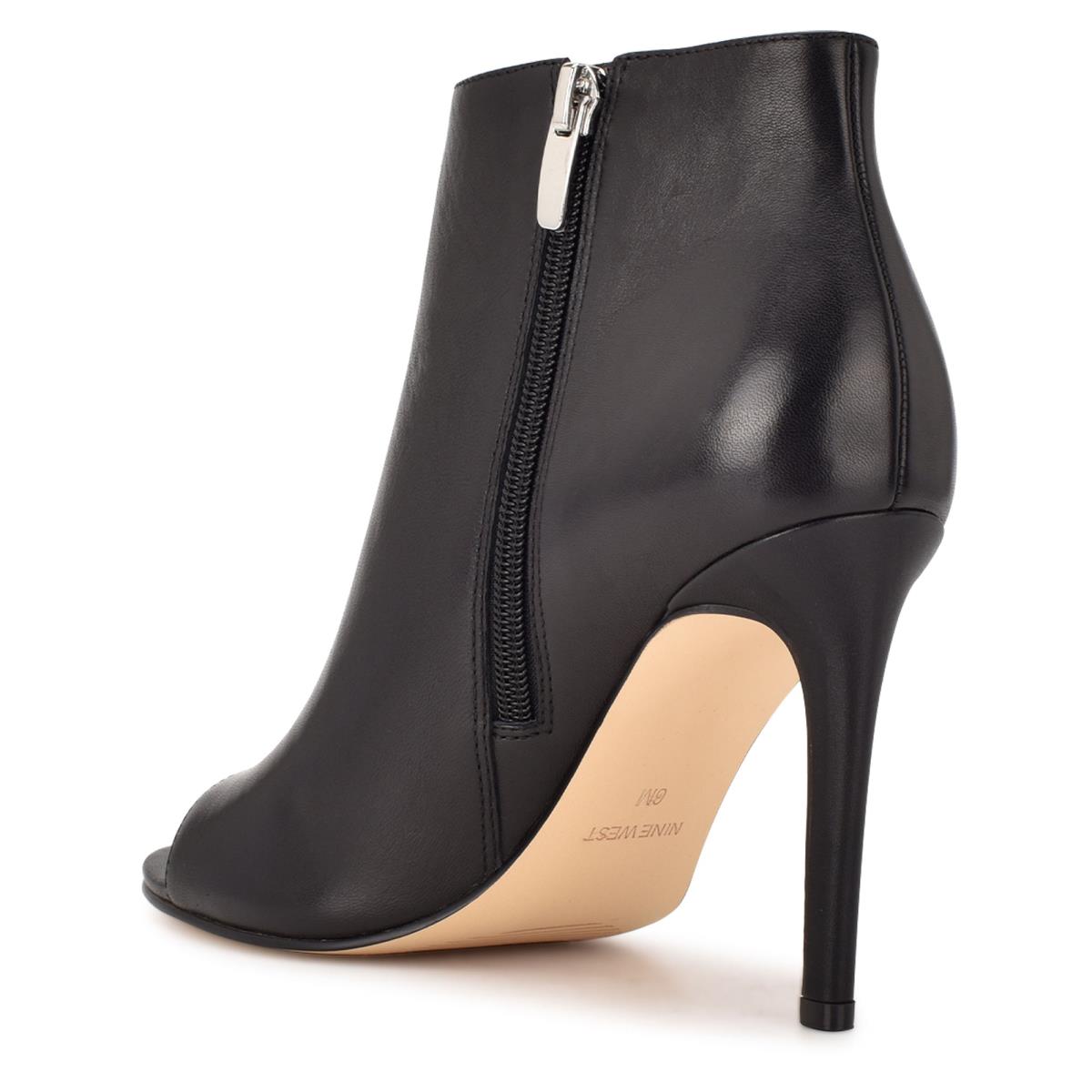 Dámské Nízké Kozačky Nine West Izip Peep toe Černé | 0928TFSDV