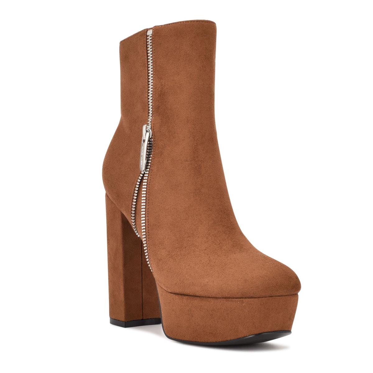 Dámské Nízké Kozačky Nine West Kerri Platformy Hnědé | 5069VBGXM