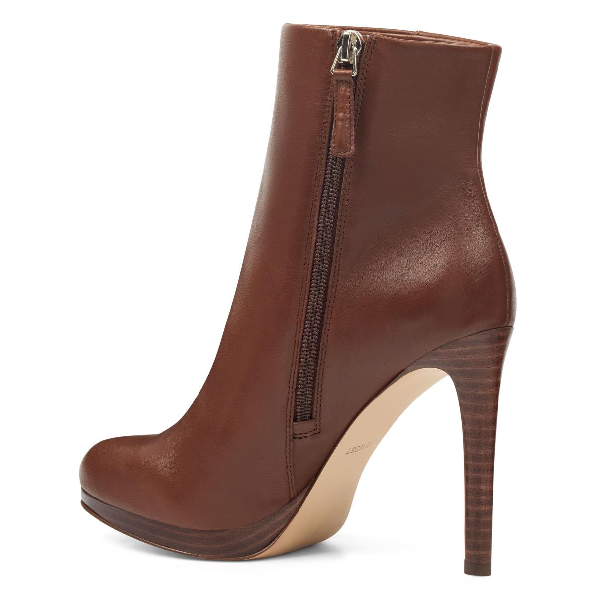 Dámské Nízké Kozačky Nine West Quanette Platformy Hnědé | 8463KZJAE