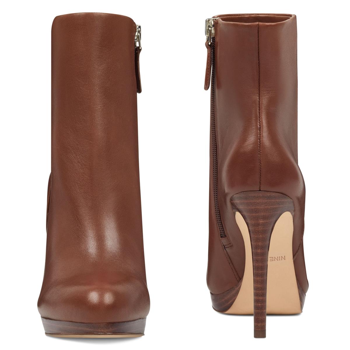 Dámské Nízké Kozačky Nine West Quanette Platformy Hnědé | 8463KZJAE