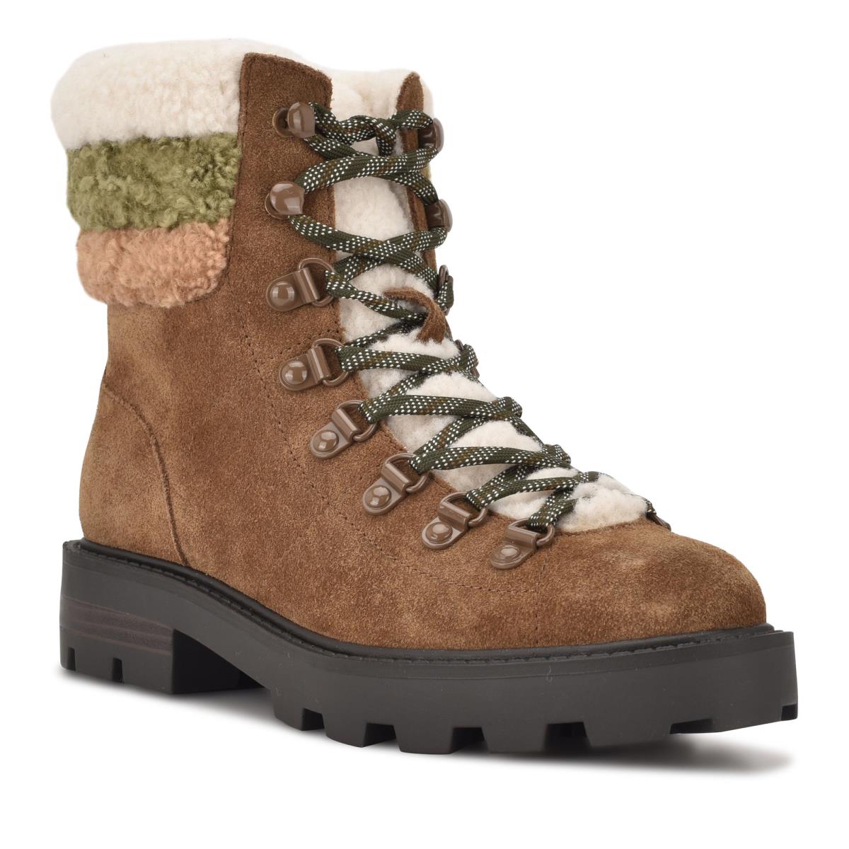 Dámské Nízké Kozačky Nine West Rima Combat Lug Sole Hnědé | 5806XOHSK