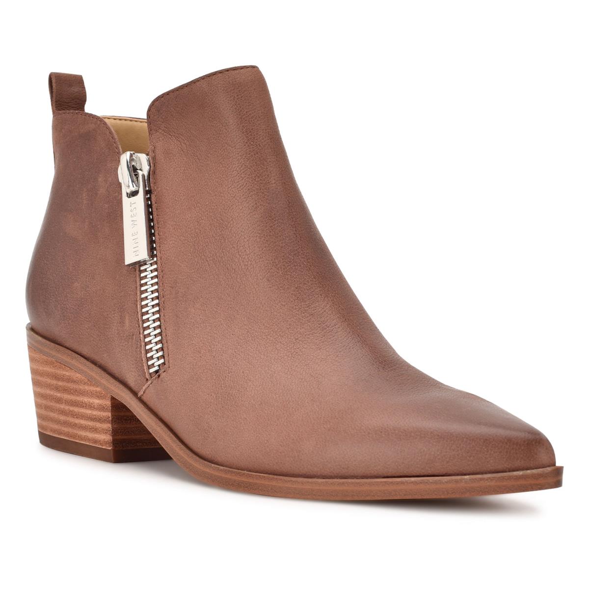 Dámské Nízké Kozačky Nine West Single Pointy Špicí Hnědé | 0189SFZMO