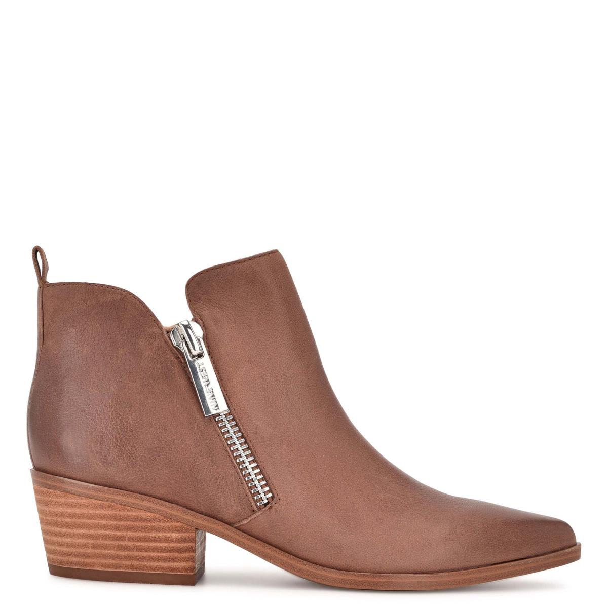 Dámské Nízké Kozačky Nine West Single Pointy Špicí Hnědé | 0189SFZMO