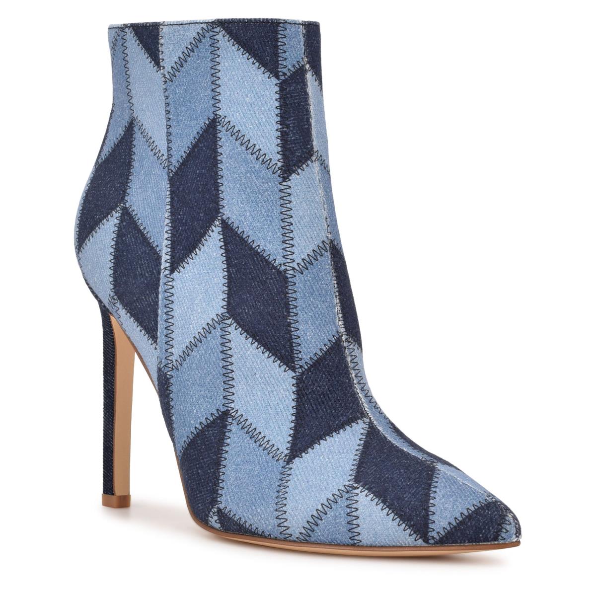 Dámské Nízké Kozačky Nine West Tennon Šaty Bootie Blankyt | 9875PQFWY