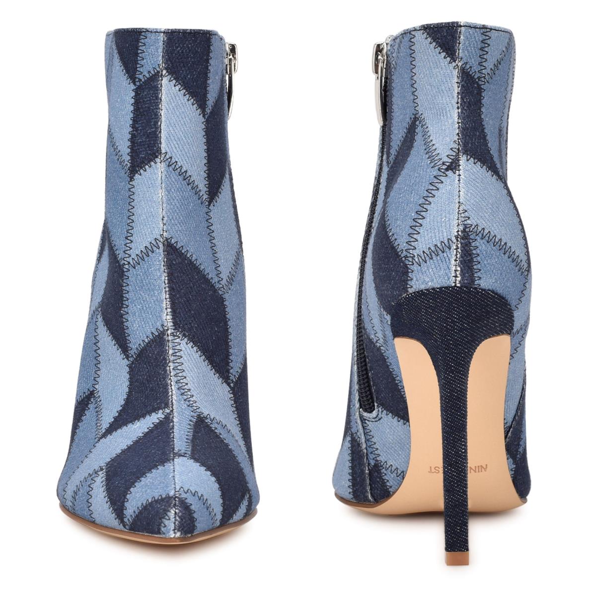 Dámské Nízké Kozačky Nine West Tennon Šaty Bootie Blankyt | 9875PQFWY