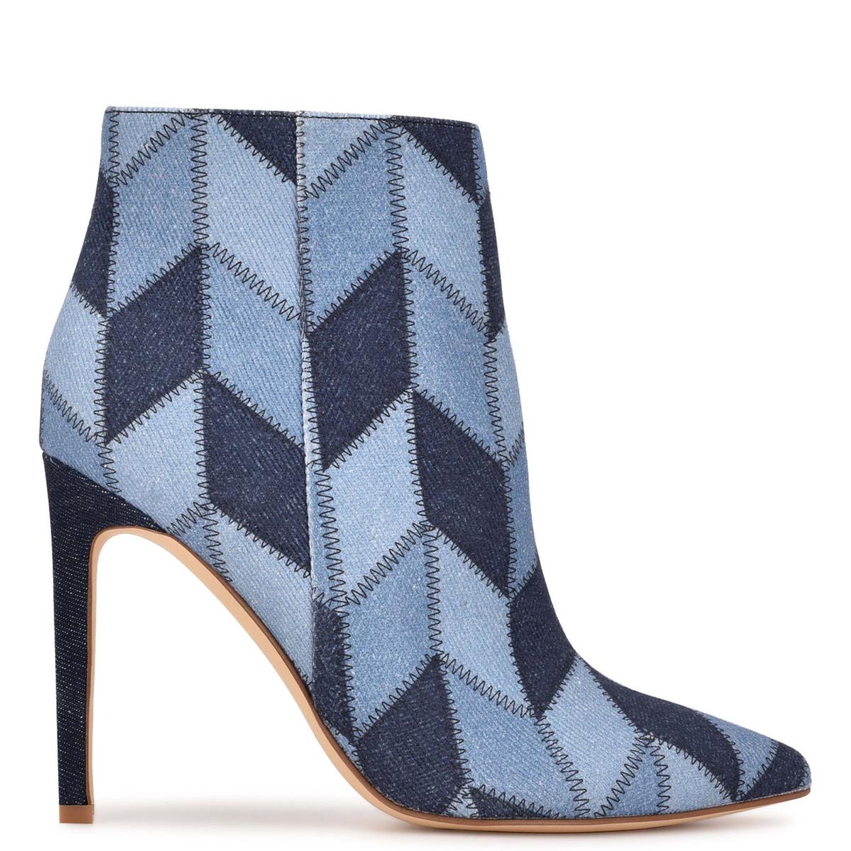 Dámské Nízké Kozačky Nine West Tennon Šaty Bootie Blankyt | 9875PQFWY