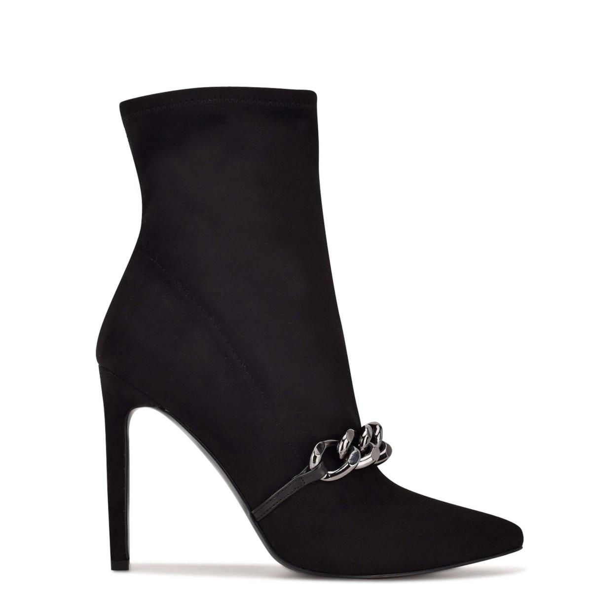 Dámské Nízké Kozačky Nine West Timbaa Šaty Bootie Černé | 0826GZVOM