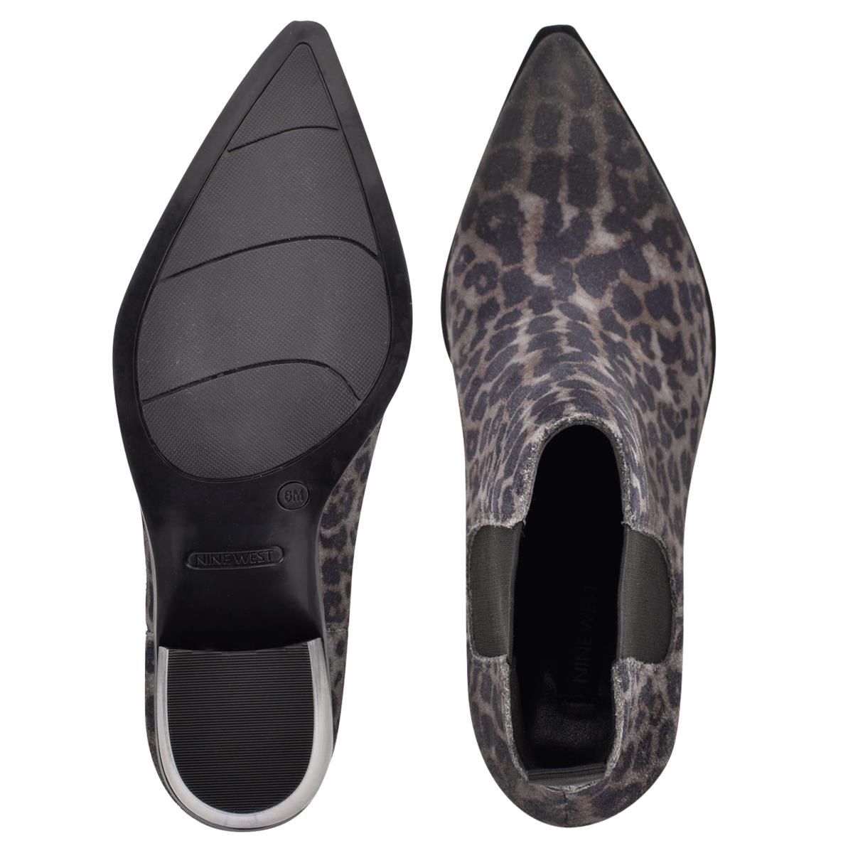 Dámské Nízké Kozačky Nine West Wyllis Block Heel Šedé Leopard | 0154PLCZQ