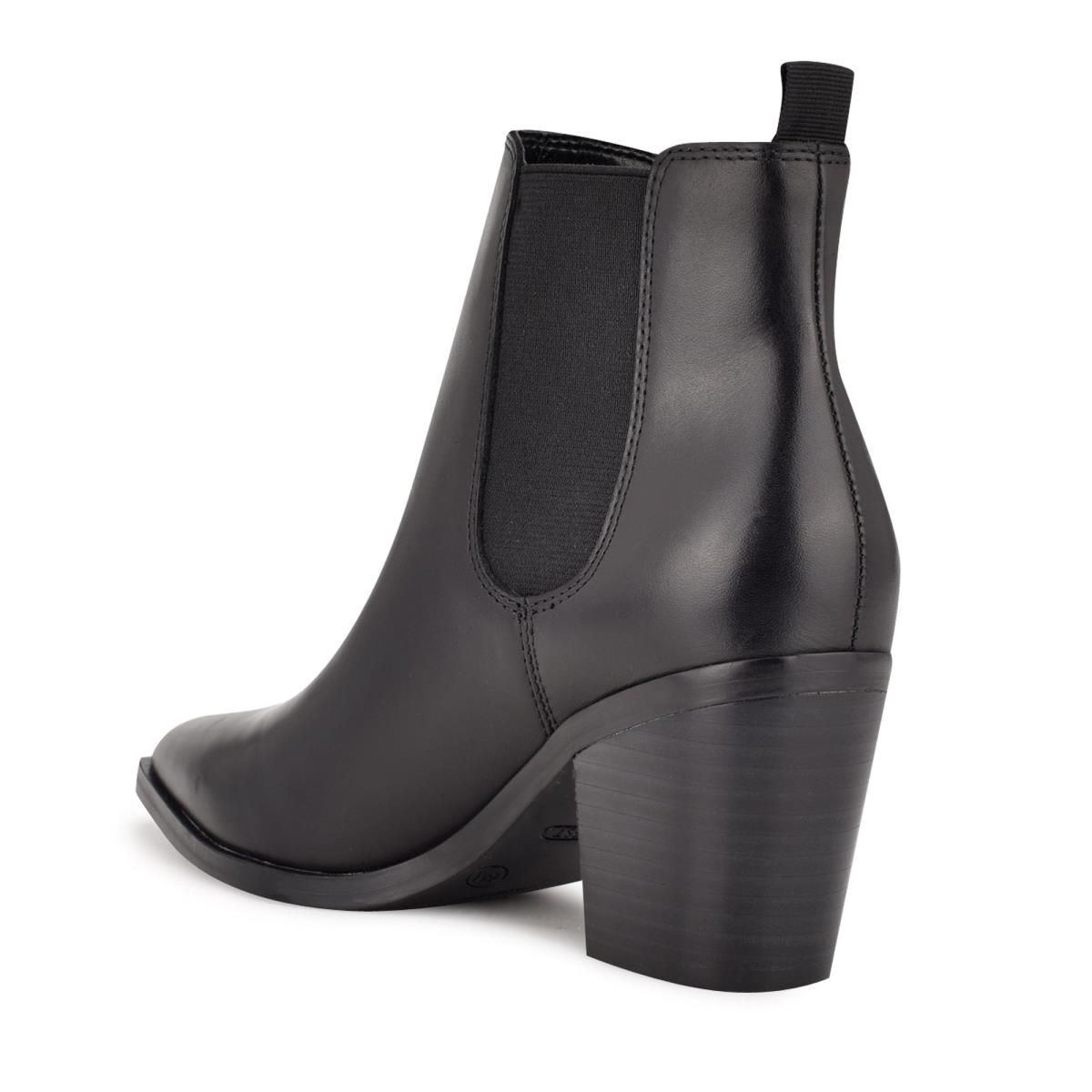 Dámské Nízké Kozačky Nine West Wyllis Block Heel Černé | 8923KOUEY